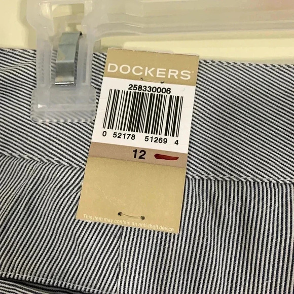 NWT Womens Dockers Curvy Fit Striped Crop Pants Sz‎ 12 - Picture 4 of 6